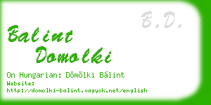 balint domolki business card