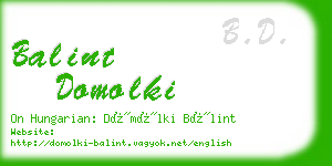 balint domolki business card